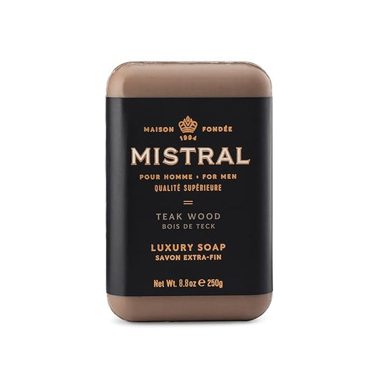 Mistral Bar Soap, Teak Wood, Large Bar