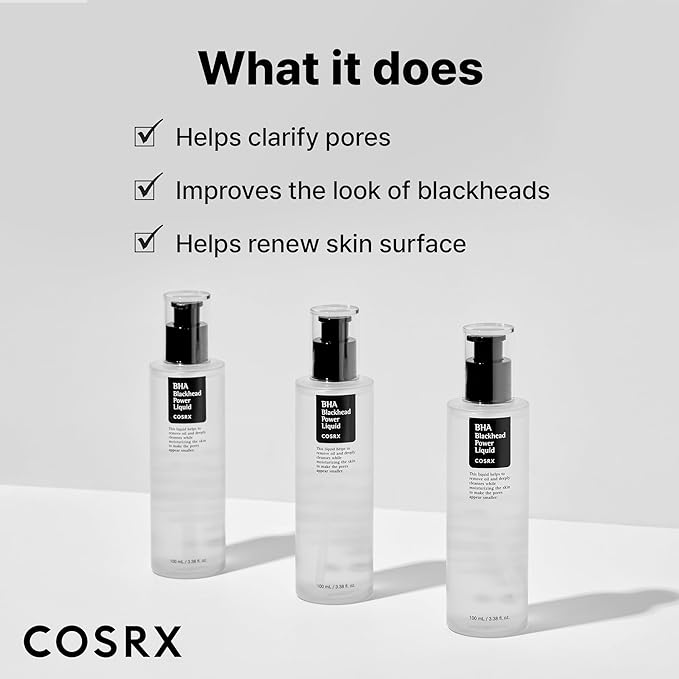 COSRX Niacinamide 2% + BHA 4% Blackhead Exfoliant Toner 3.38 fl.oz / 100ml, Korean Toner, Blackhead Remover, Pore Minimizer for Enlarged Pores, for All Skin Types, Korean Skin Care, Stocking Stuffers