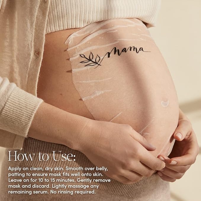 Evereden Soothing Belly Mask - 1 Belly Mask for Pregnant Women 1st & 2nd Trimester - Hydrating, Nourishing, & Soothing Pregnancy Skin Care Belly Masks - Clean & Vegan Pregnancy & Maternity Products