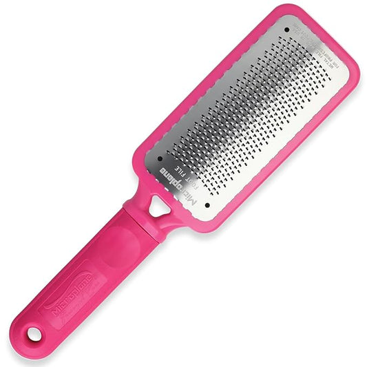 Microplane Colossal Foot File Scraper - The Original Stainless Steel Foot Rasp, Dead Skin/Callus Remover for Feet, Gentle Foot Scrubber, Pedicure Tools for Salon-Quality Foot Care, Pink