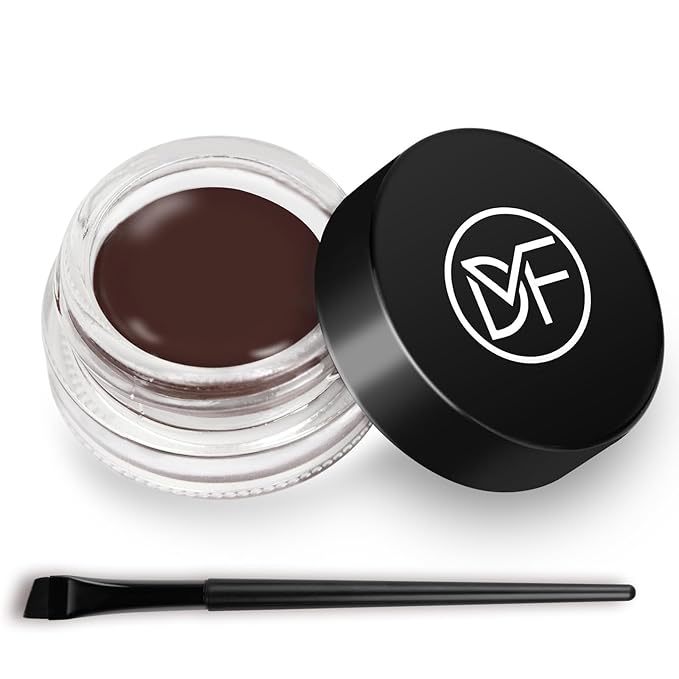 Eyeliner Gel Set,Long Lasting Waterproof High-Intensity Pigments Smudge-Proof Eye liner Makeup With 5.51 IN Long Eyeliner Brush Water-Resistant Creamy Gel 5G-Brown