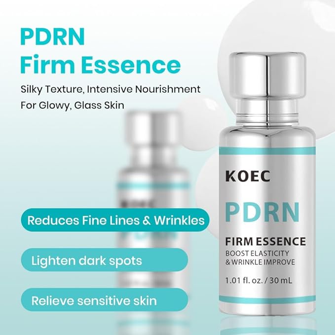 PDRN 100 Essence - Glass Skin Pure PDRN Essence, Firming & Plumping, Containing Ginseng Extract, Hyaluronic Acid, Korean Glass Skin Care 1.01fl.oz