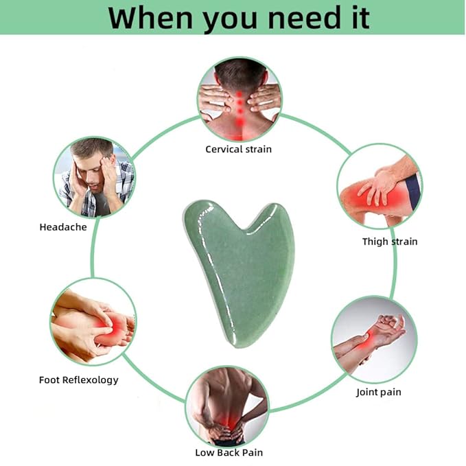 Gua Sha Facials Tools for Jaw Massage Tools Board Natural Jade Stone for SPA Acupuncture Therapy Trigger Point Treatment