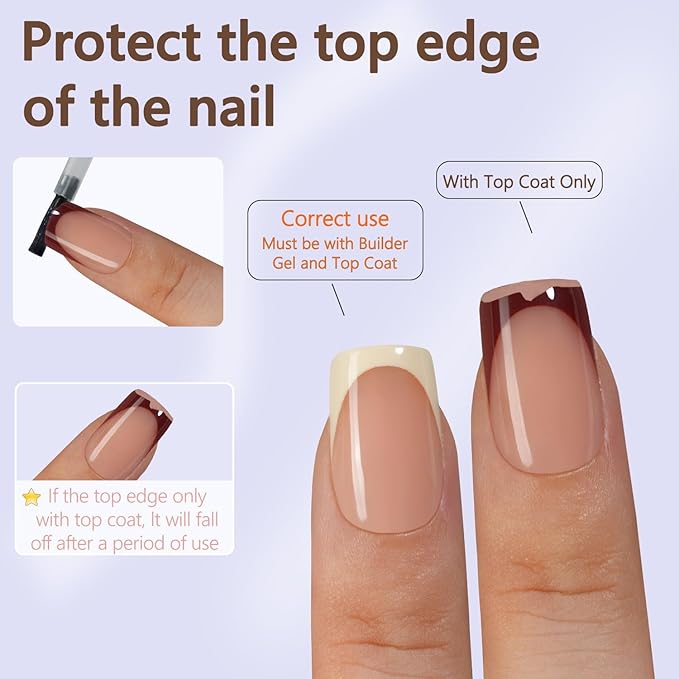 Misssix French Gel Press on Fake Nail Tips, Short Square, No Need to File, Pre-lasting for Nail Art DIY 16 Sizes Multicolor 160Pcs