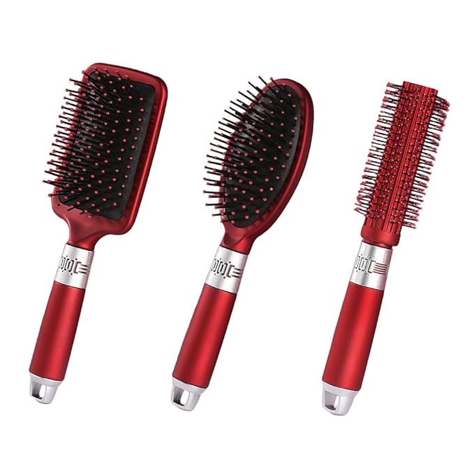 3 Pieces Hair Brush Comb Set Paddle Brush Detangle Hair Brush for Men and Women Wet, Dry, Curly and Straight Hair