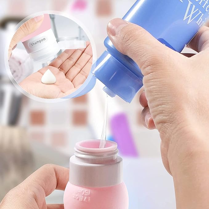 INSFIT Portable Travel Bottles, TSA Approved Leak Proof Containers for Toiletries, BPA Free Refillable Accessories for Shampoo, Body Wash, Liquids (4 Pack)