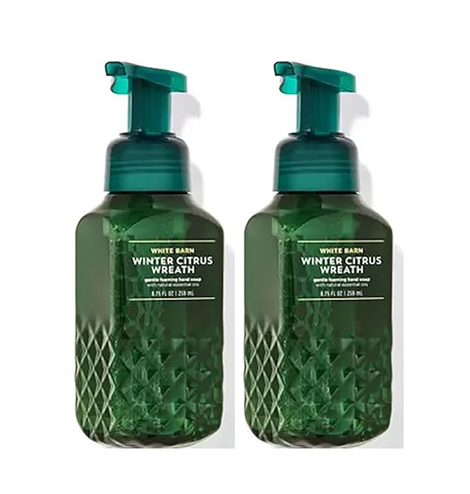 Bath & Body Works Bath and Body Works Winter Citrus Wreath Gentle Foaming Hand Soap 8.75 Ounce 2-Pack (Winter Wreath) 17.5 fluid_ounces