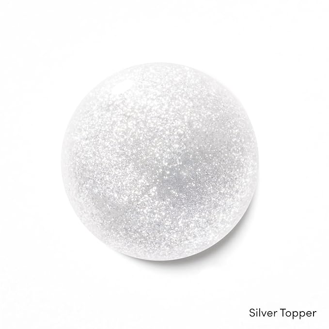 Dashing Diva One Gel Color & Magnetic Topper Duo - Diva - Attitude & Silver Glitter Topper - 3-in-1 Base Coat, Nail Color & Top Coat - Gel Nail Polish Set