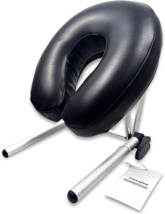 Massage Face Cradle with Cushion Massage Table Headrest, Fit Most Massage Table, Memory Foam, Adjustable (Aluminum Frame)