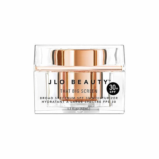 JLO Beauty That Big Screen Broad Spectrum SPF 30 Face Moisturizer, Hydrates, Protects, Luminizes, Lightweight Hyaluronic Acid Sunscreen for Face Lotion, Supports Smooth, Dewy & Glowing Skin, 1.7 Fl Oz