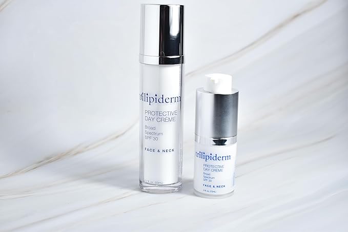 Trilipiderm Protective Day Crème, Broad Spectrum SPF 30 – Lightweight, Fast-Absorbing Moisturizing Sunscreen Protects while helps boost collagen and fight free radical damage