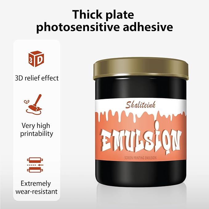 Shaliteink® Thick Plate Screen Printing Emulsion Premium Pre-Sensitized Photo Emulsion for Silk Screen Printing,Screen Printing Ink Applications,Screen Printing Kit,Screen Printing Supplies(32oz)