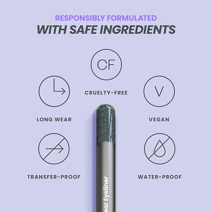 Wonderskin 1440 Longwear Blue Glitter Eyeliner Pencil, 3 Pack - Waterproof, Sharpenable Eyeliner & Smudge Proof Eye Liner Pencils (Oyster Blue)