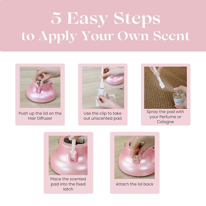 Universal Hair Diffuser “Super Sturdy” 1.7 Inch to 2.6 Inch for Natural Curly and Wavy Hair, Hair Dryer Attachment (Pink 2 Aroma Upgrade)