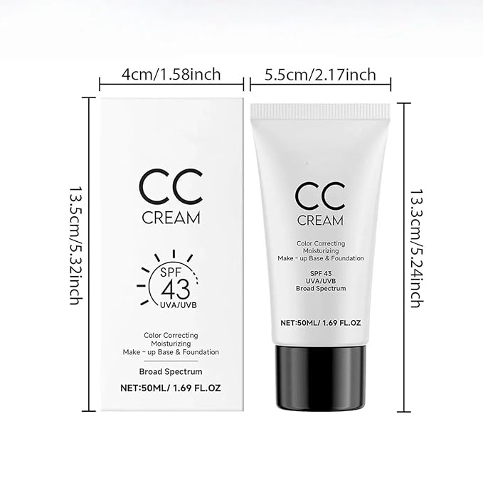 Cc Cream for Older Women,Cc Cream With Spf 43,Self Adjusting for Mature Skin, Anti-Aging Sunscreen Foundatio with Moisturizer, Conceals, Moisture & Anti Aging