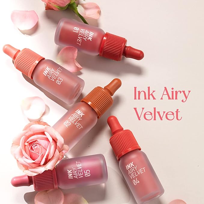 Peripera Ink Airy Velvet Lip Tint | High-Pigmentation, Lightweight, Soft, Moisturizing, Not Animal Tested | Pretty Orange Pink (#08), 0.14 fl oz