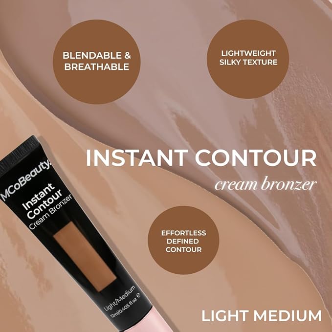 MCoBeauty Instant Contour Cream Bronzer Light to Medium Shade Cream Contour Stick with In-Built Cushion Applicator Concealers & Neutralizing Makeup