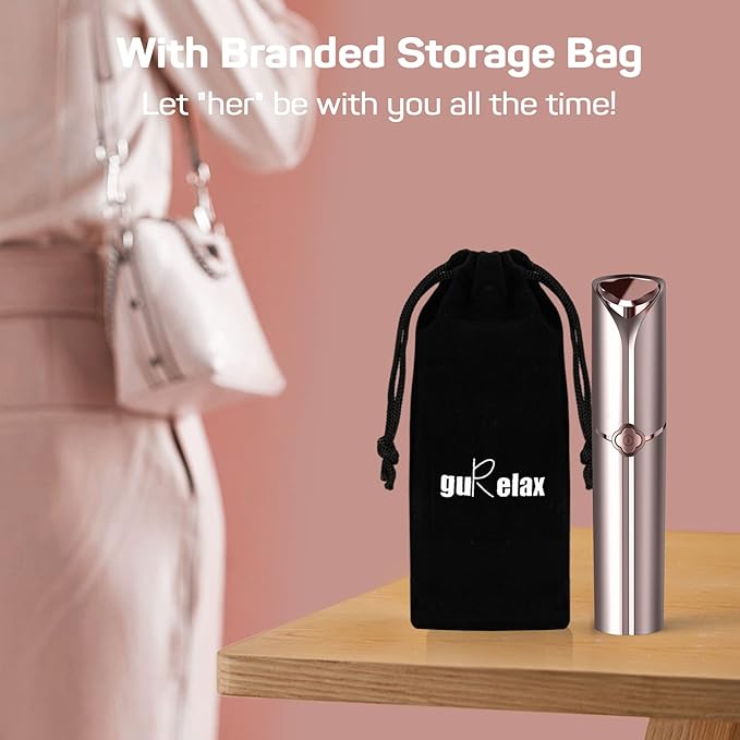 Facial Hair Removal for Women(1 Gold+1 Blue), Gurelax Electric Hair Removal Device, Painless Facial Hair Remover for Chin Upper Lip Peach Fuzz, with a Storage Bag