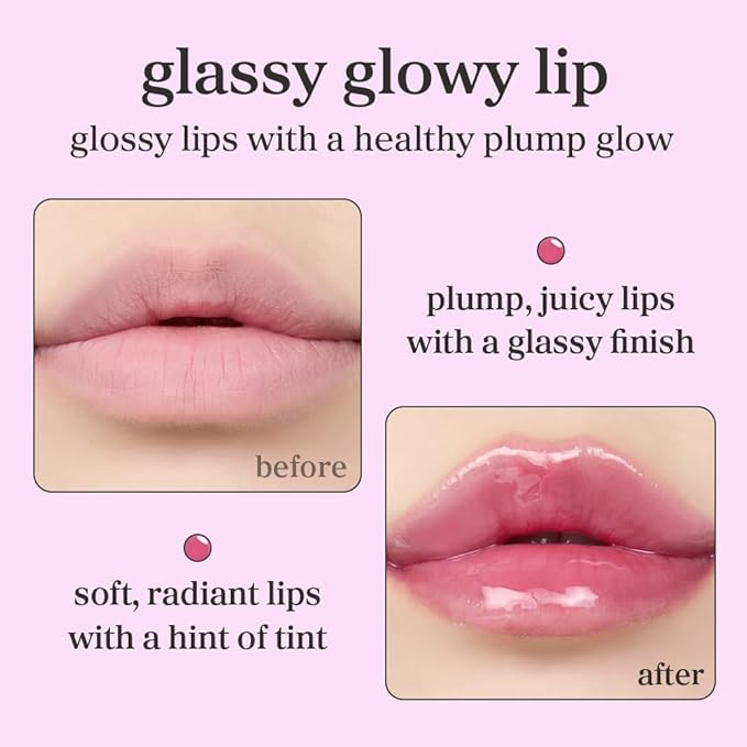 NOONI Korean Lip Oil - Applefig | Long-Lasting, Moisturizing, Plumping, Revitalizing for Dry Lips, Waterproof, No Peel Off, Hydrating, Stocking Stuffers, Cute Stuff, 0.12 FL Oz