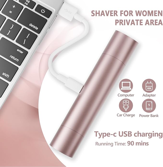 Women's Electric Shaver Waterproof IPX8 Bikini Tnimmer 、Body Hair Remover/Razors for Women Skin Cordless Rechargeable Razor for Legs underarms pubic Hair 、Facial Hair Removal for Women