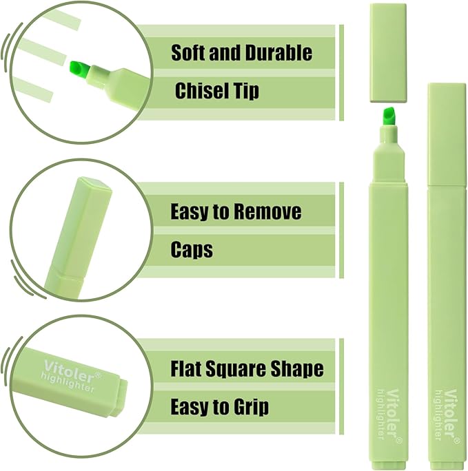 Highlighters Assorted Colors,8pcs Bible Highlighters No Bleed Hghlighter Markers for Journaling Back to School Teacher Supplies Office Supplies