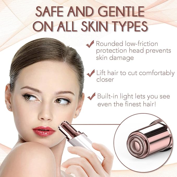 Facial Hair Removal for Women, Gurelax Facial Hair Remover, Hair Removal Device for Peach Fuzz, Chin, Upper Lip, with Flannel Bag