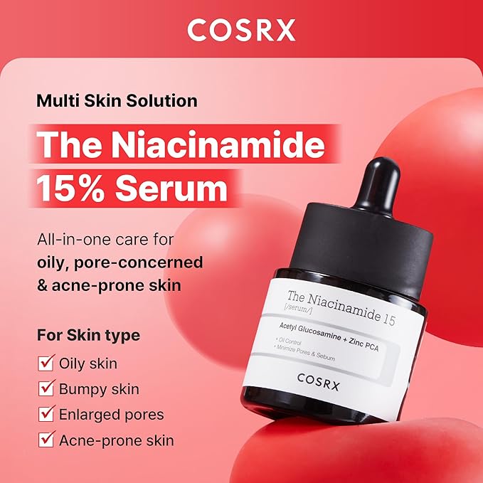 COSRX 15% Niacinamide Face Serum, 0.67 fl oz, Pore Minimizer Serum for Face, Even Skin Tone, Korean Skin Care, Stocking Stuffers, Gifts For Women