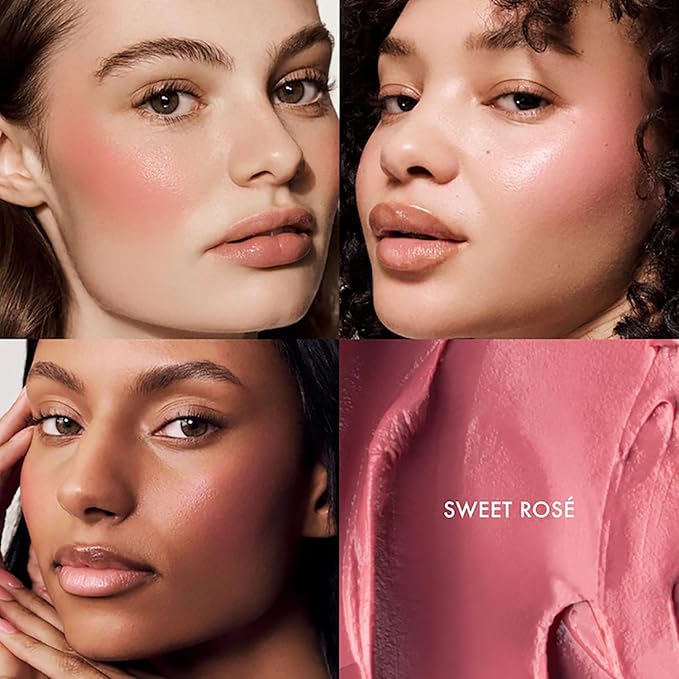 Summer Fridays Blush Butter Balm - Skincare-Infused Hydrating Cream Blush with Hyaluronic Acid, Ceramides, & Shea Butter for a Dewy Flush of Color - Cheek and Lip Tint - Sweet Rosé (0.14 Oz)