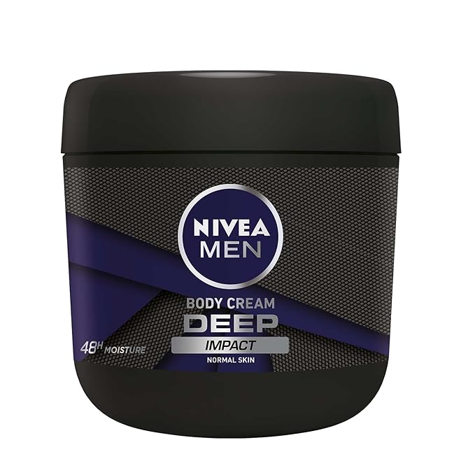 Beiersdorf Nivea Men Body Cream Deep Impact Normal Skin 13.5oz 48h Moisture