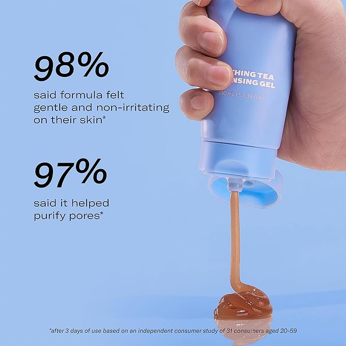 Then I Met You Soothing Tea Cleansing Gel, Hydrating Water-Based Face Cleanser with Fermented Rice Water & Green Tea, Vegan & Clean Skincare, 3.38 oz