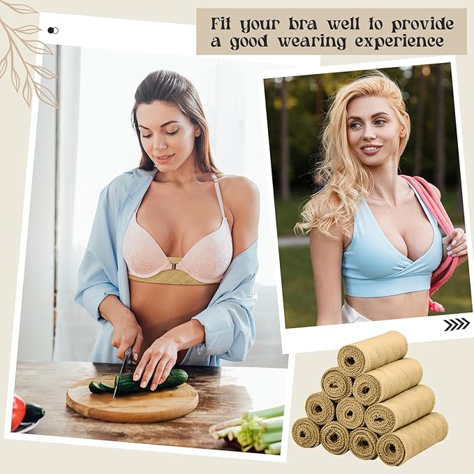 Toulite 10 Pcs Cotton Bra Liners 3 Layer Rectangle Under Bra Pads Sweat Liners for Women Sweating Supplies