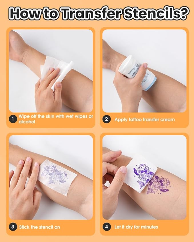 Phomemo M08F Wireless Tattoo Transfer Stencil Printer, Tattoo Transfer Thermal Copier Machine with 10pcs Stencil Paper, Portable Printer Kit for Artists & Beginners, Compatible with Smartphone & PC