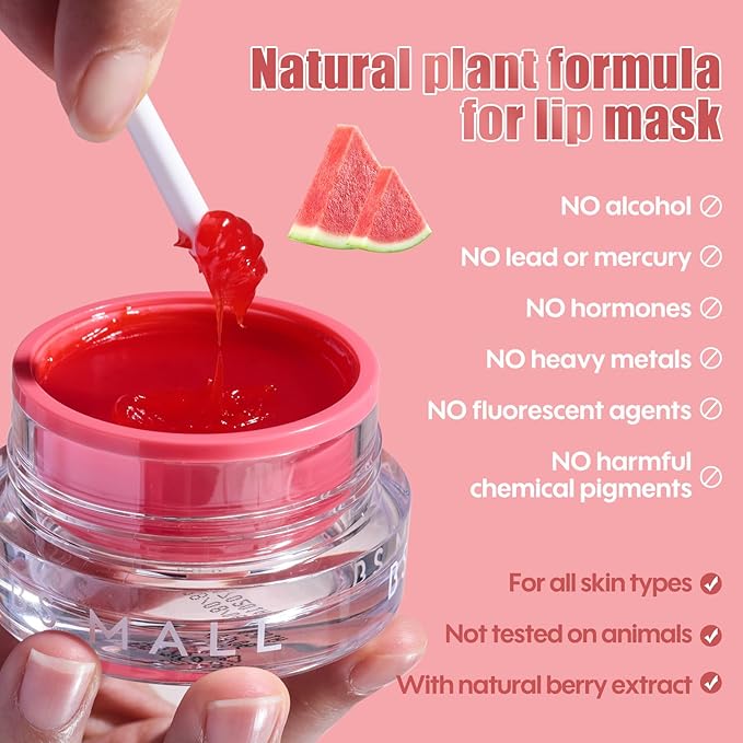 BS-MALL Luxurious Watermelon lip balm butter - hydrating overnight lip mask Care & chapstick for Soft Kissable lips 20g