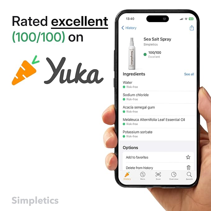 Himalayan Sea Salt Spray for Straight & Wavy Hair - All Natural, 5 Ingredient, Texturizing & Volumizing Product - Vanilla Scented - Adds Volume, Texture, Beach Look to Men & Women, 237ml...