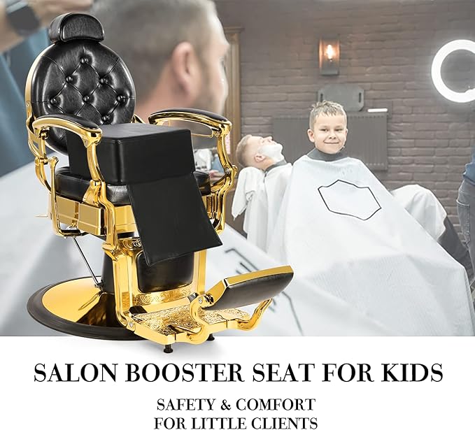 Artist hand Children Leather Cushion Oversize Barber Salon Booster Seat,Spa Equipment Black