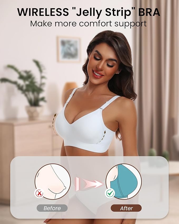 HORISUN Comfortable Seamless Full Coverage Bra for Women Wireless Bras with Soft Support Regular and Plus Size