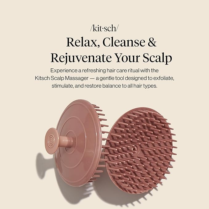 Kitsch Scalp Massager for Hair Care - Scalp Scrubber, Shampoo Brush & Exfoliator for All Hair Types - Relaxing & Exfoliating - Terracotta