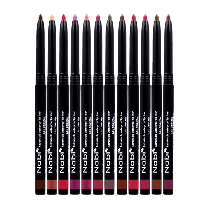 Beauty Spot 12 Colors Retractable Waterproof Lip Liner Set, Roll It Up Auto Lip Pencil, Long Lasting Fade Resistant