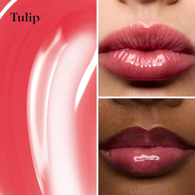 goop Beauty Hydra-Barrier Gel Gloss | Hydrating Lip Gloss to Moisturize & Plump Lips | Hyaluronic Acid & Vitamin E | Tulip - Sheer Hot Pink | 0.13 oz