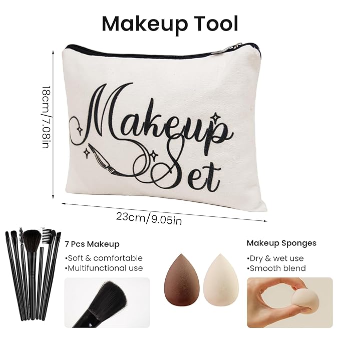 Makeup Kit for Girls Teens, Travel Makeup Kit, Facial Makeup Full Kit, Makeup Present Set for Beginners & Professionals, Cosmetic Bag Include Pigmented Blendable Eyeshadow Palette