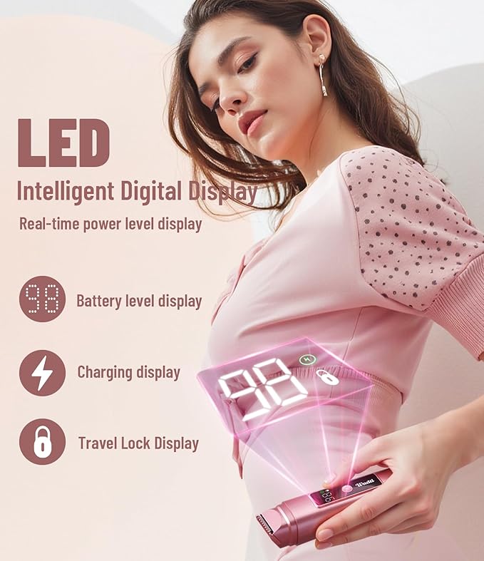 Electric Bikini Trimmer for Women: Razor & Shaver with Dual Heads for Body Pubic Hair, IPX7 Waterproof with LED Display - Rechargeable Lady Trimmer for Underarm Body Leg Face