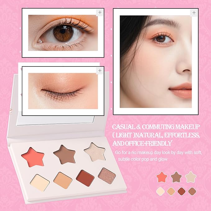 VIOLA HOUSE All In One Face Palette,Velvety-Smooth Buildable & Blendable Formulas,Bronzer,Eye shadow,Highlight 8.5g (Light)