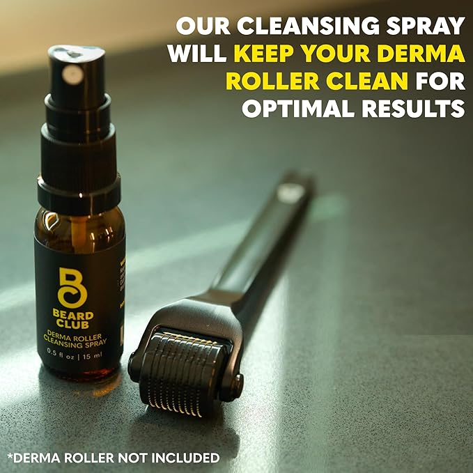 The Beard Club Derma Roller Cleansing Spray - Clean and Prolong Derma Roller Life - 0.5oz