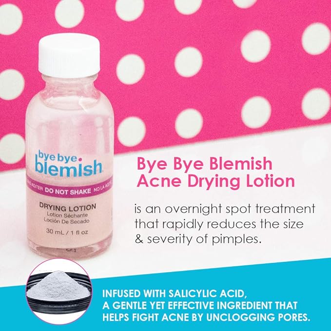Bye Bye Blemish Acne Drying Lotion, Reduce Pimples Overnight, On-the-Spot Pimple Treatment, Beauty Skincare Essential - 1oz. (3 Pack)