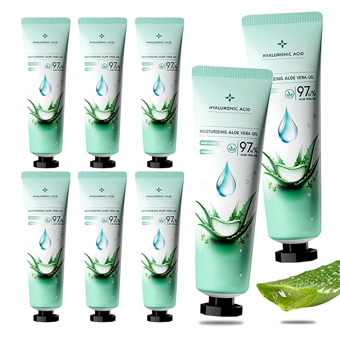 8PCS Purity Aloe Vera Gel - Hydrating Aloe Vera Gel for Face and Skin,No Sticky Moisturizing Aloe Gel L