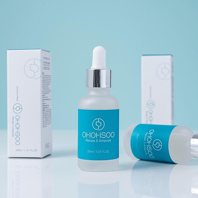 Recipe S Ampoule, Hyaluronic Acid, Brightening, Firming and Hydrating Wrinkle Care Korean Skincare 30ml / 1.01 fl.oz