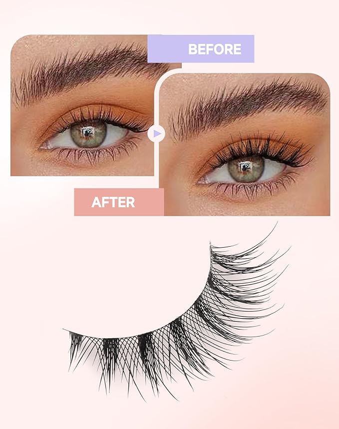 Manga Anime Lashes Doll Spiky False Eyelashes Natural Wispy Strip Lashes Japanese Asian Cosplay Fake Eyelashes 7 Pairs Pack Date-3
