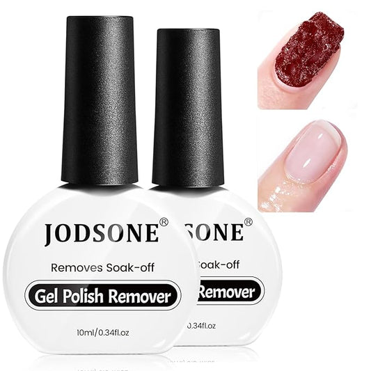 JODSONE 10ml Gel Nail Remover 2Pcs Quick Gel Polish Remover 3-5 Minutes for Nails