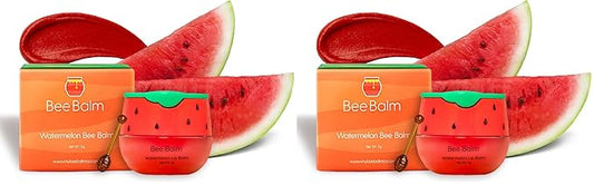 Original My Bee Balm Lip Balm - Watermelon Hydrating Balm Honey Pot for Dry, Chapped & Cracked Lips with Propolis, Honey & Vitamin E - Soften, Smooth & Reduce Lip Lines (Pack of 2)