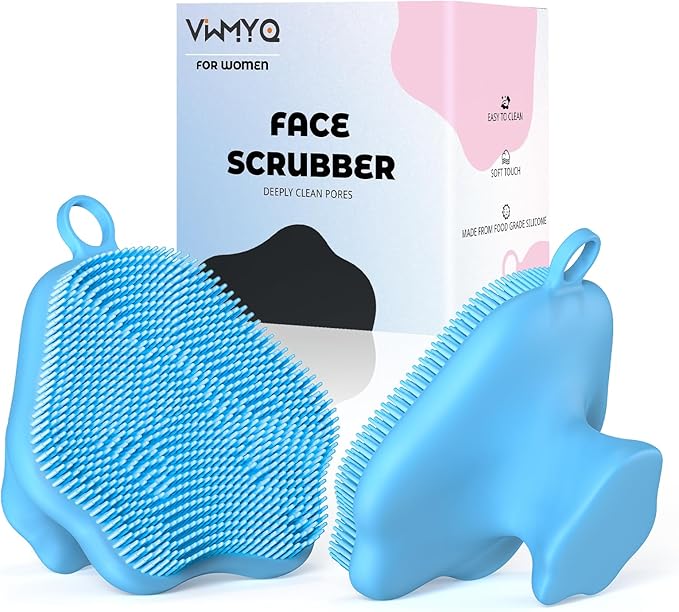 VWMYQ Silicone Face Scrubber - Exfoliating Face Scrubber for Women and Man, Gentle Facial Cleansing Brush Blackhead Acne Pore Pad Cradle Cap, Manual Soft Face Wash Brush for Deep Skin Care